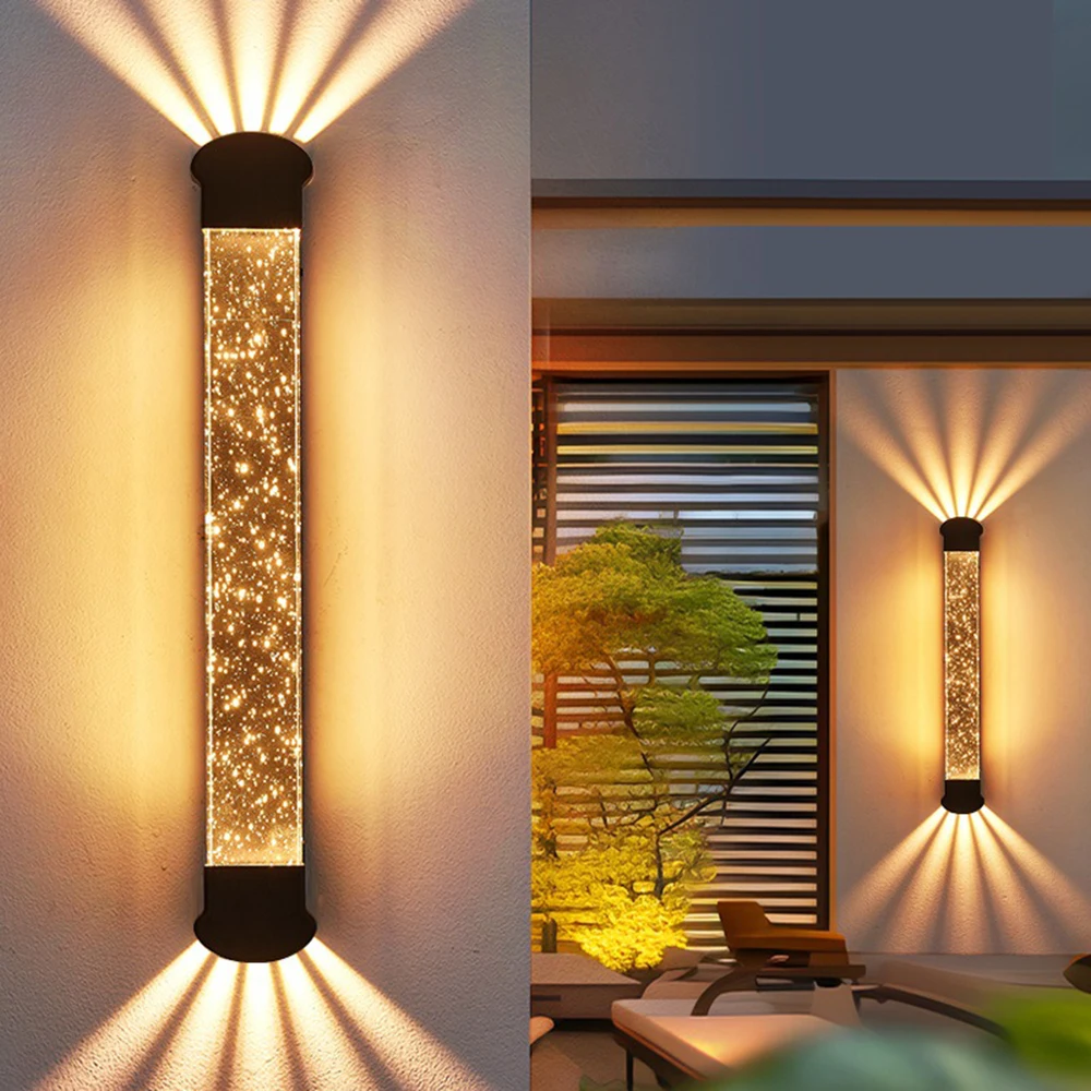 Outdoor Crystal Wall Lamp Waterproof Balcony Villa Corridor Exterior Wall Simple Outdoor Courtyard Stairs Up and Down Spotlights