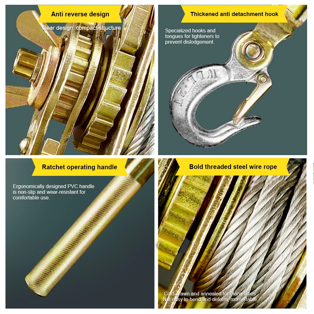 Wire Tightener Manual Tensioner Multifunctional Wire Rope Small Hand Held Hoist Load Connecting Machine Power Tightener
