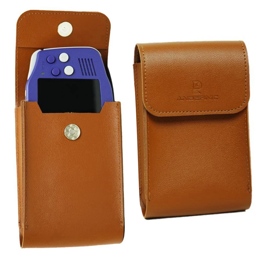 حقيبة حمل من جلد البولي يوريثان حقيبة تخزين محمولة مقاومة للصدمات مع حافظة وحدة تحكم ألعاب بحبل لوحدة تحكم ألعاب Anbernic RG34XX Retro #6