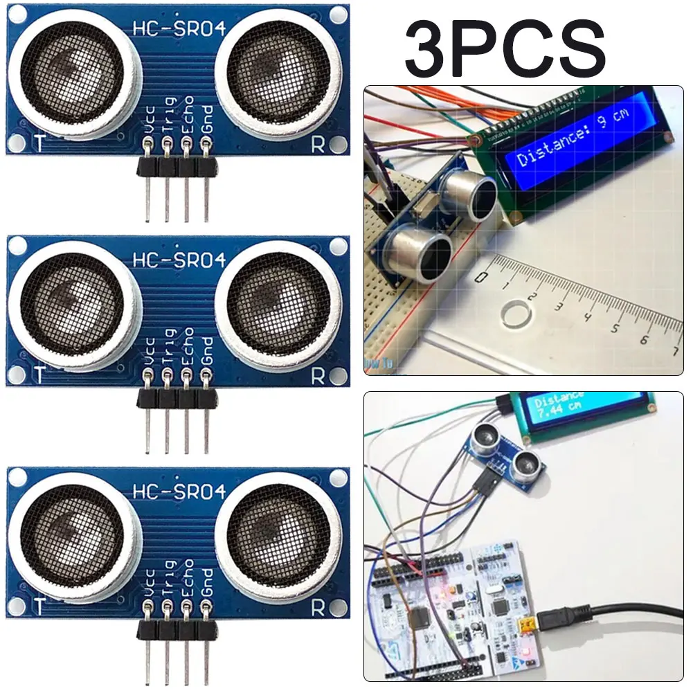 3 stuks HC-SR04P ultrasone bereikmodule 3-5,5 V breedspanning elektronische componenten