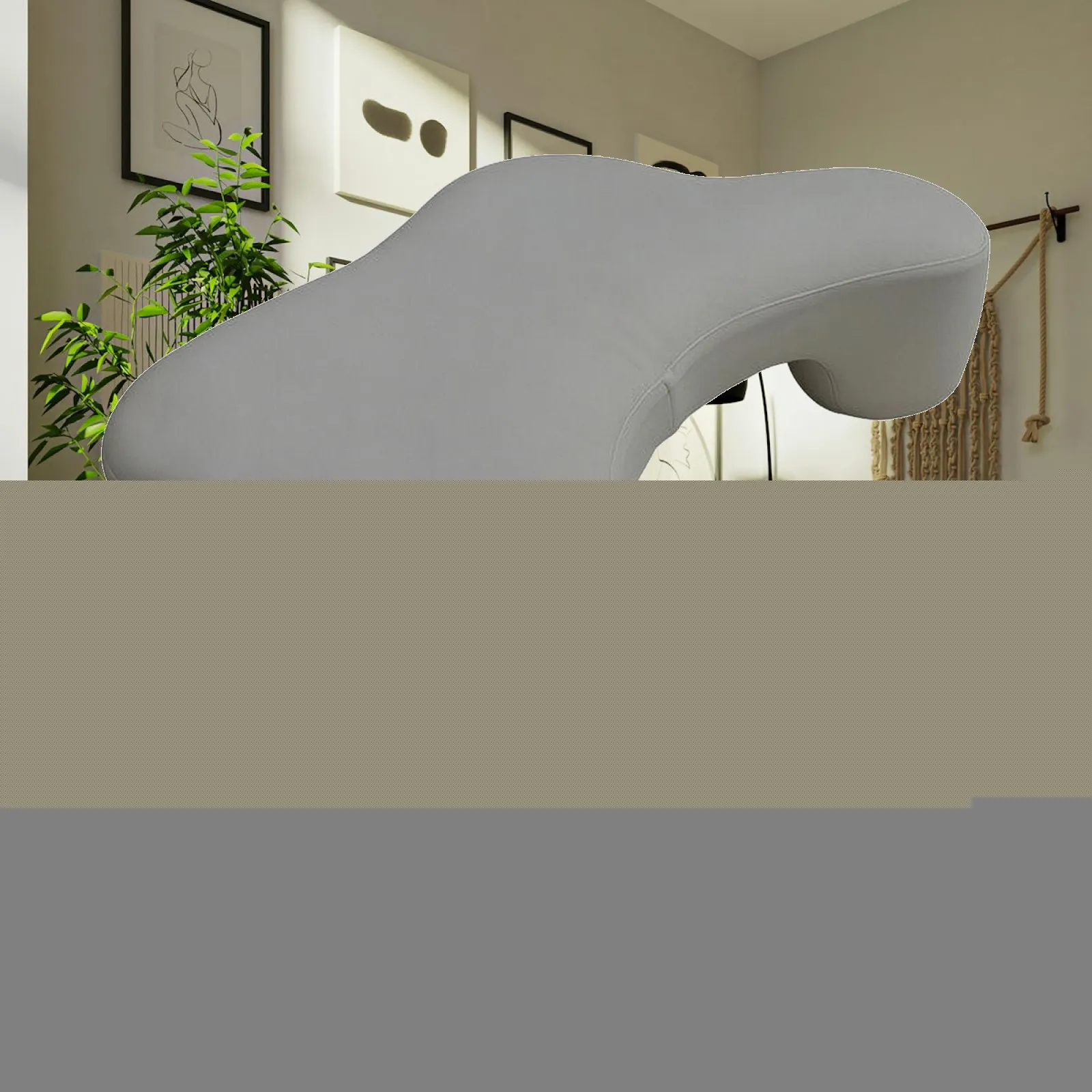 Single Person Ergonomic Sleep Cushion with Curved Shape for Side Position and Detachable Soft Cover for Easy Cleaning