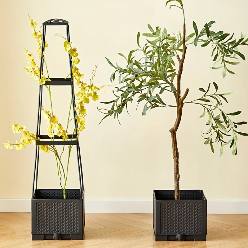 

Tomato tower with self grouting planting box and grid frame - suitable for climbing plants, indoor and outdoor garden support