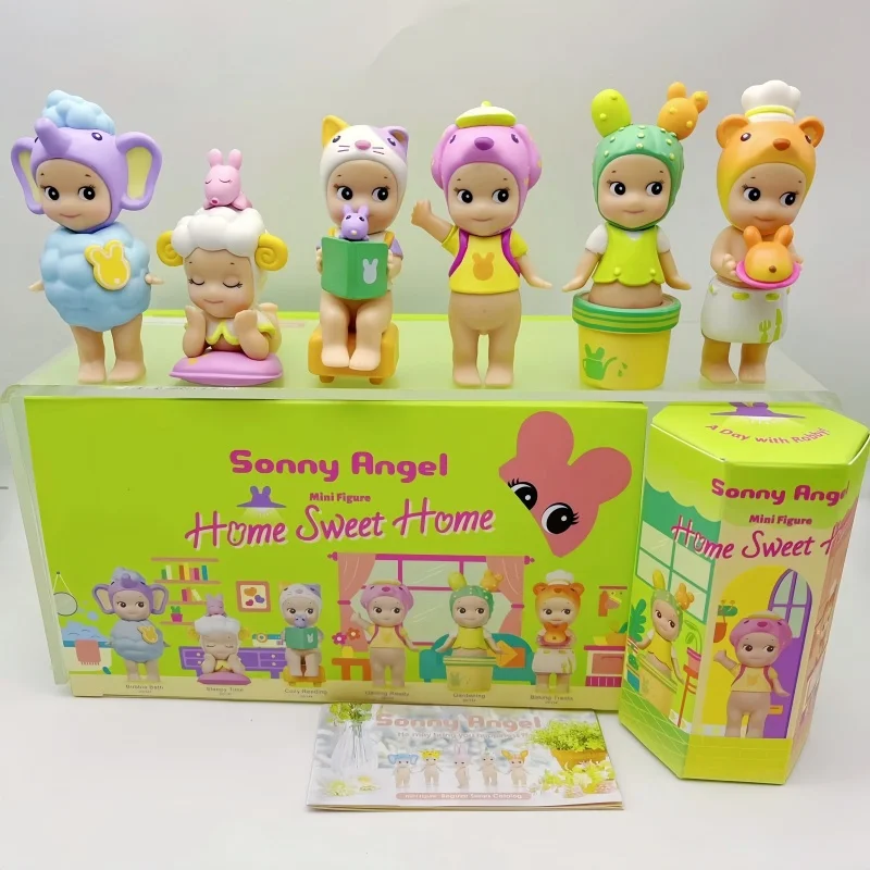 Sonny Angel Home Sweet Home Series A Day With Robby Blind Box Mini Figure Doll Ornament Model Figurine Decor Toys Birthday Gift