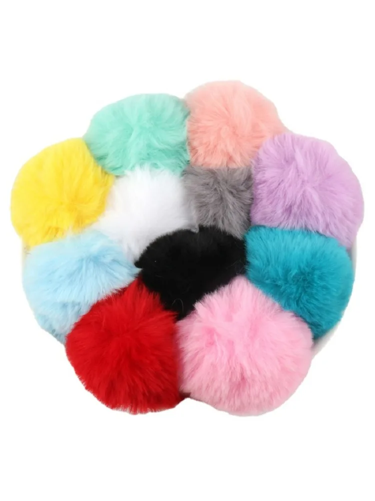 4 Stück Kunst-Rex-Kaninchenfell-Pompom-Kugeln, 8 cm, künstliche, flauschige, weiche Pompons, DIY-Pompons, Hochzeitsdekoration, Nähen, Bastelbedarf, Geschenke