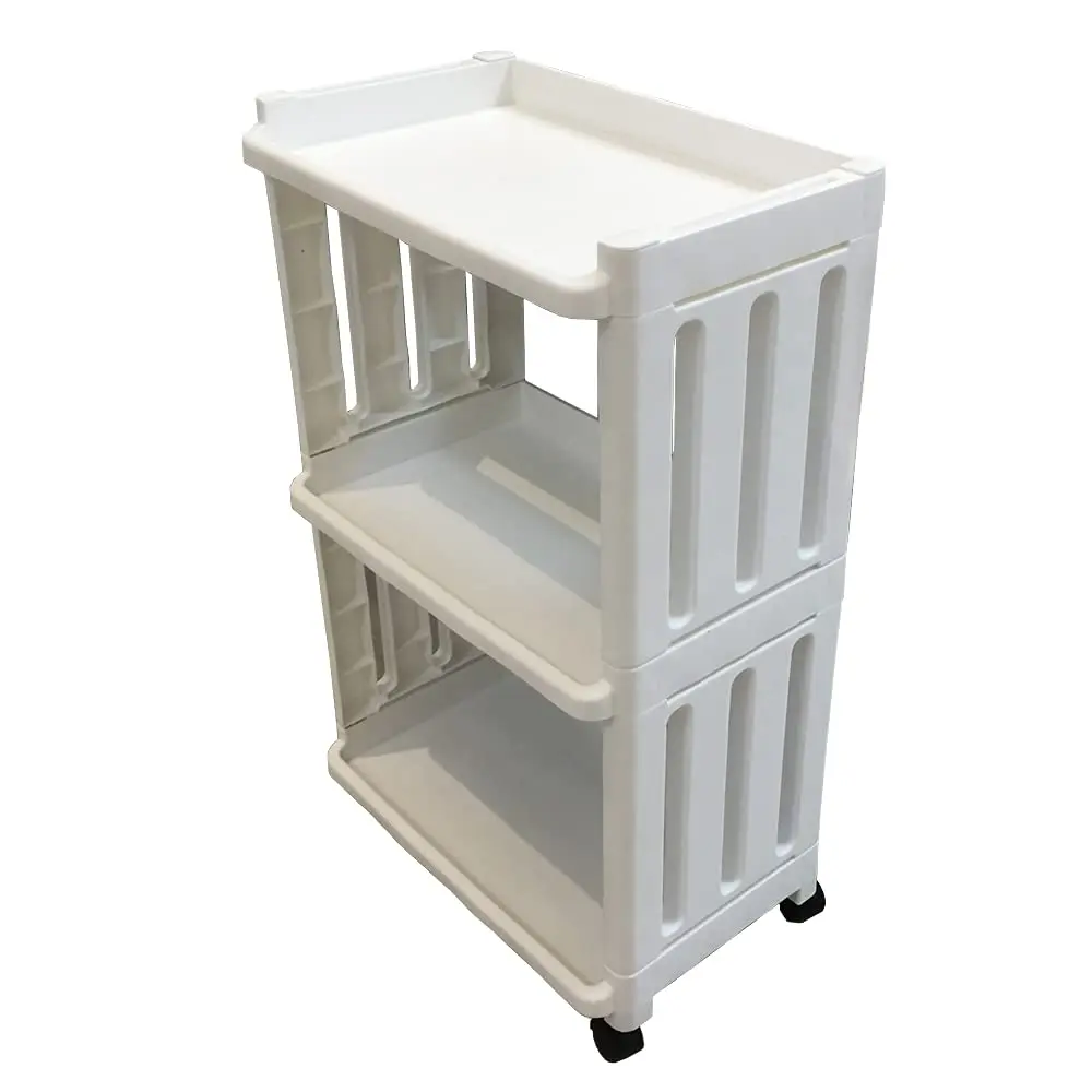 

Rolling Storage Utility Cart Slim Organizer Shelf With Wheels 3 Tier Narrow Places Mobile Shelving Unit Tower Ra For Kitchen