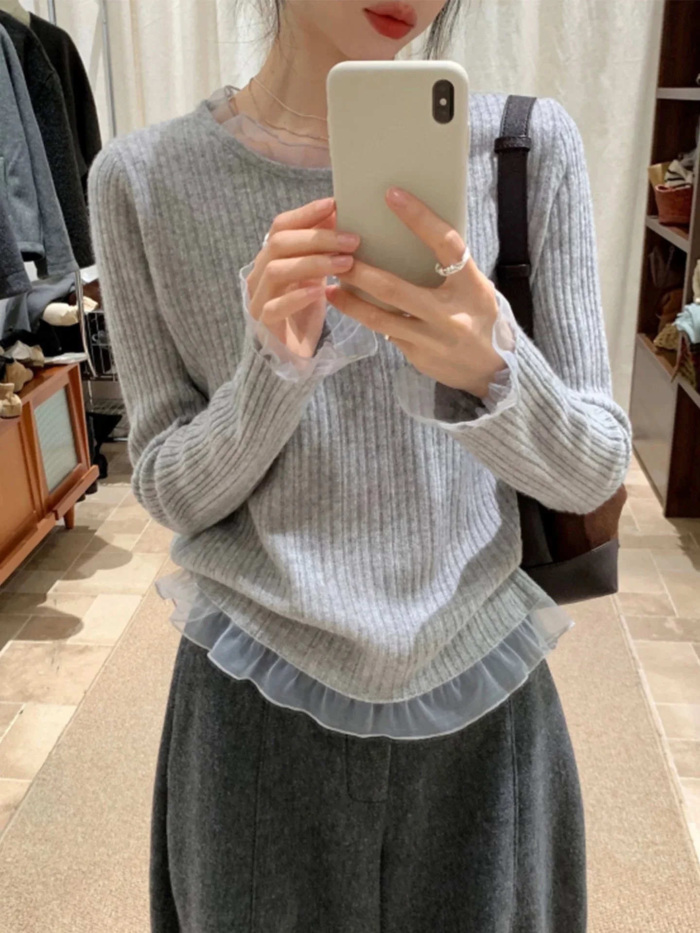 

Новый кашемировый свитер с кружевом 2026 года, женский, весенний, тонкий, вязаный пуловер, мягкий кашемировый свитер для женщин