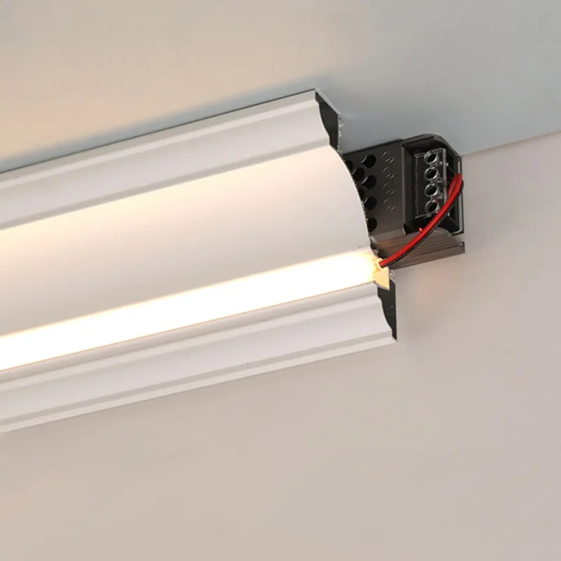 Bezpłatny sufit Luminous Gips Line Light 0.5M Profil aluminiowy Górna narożna lampa liniowa Wewnętrzne mycie ścian Twarda listwa oświetleniowa