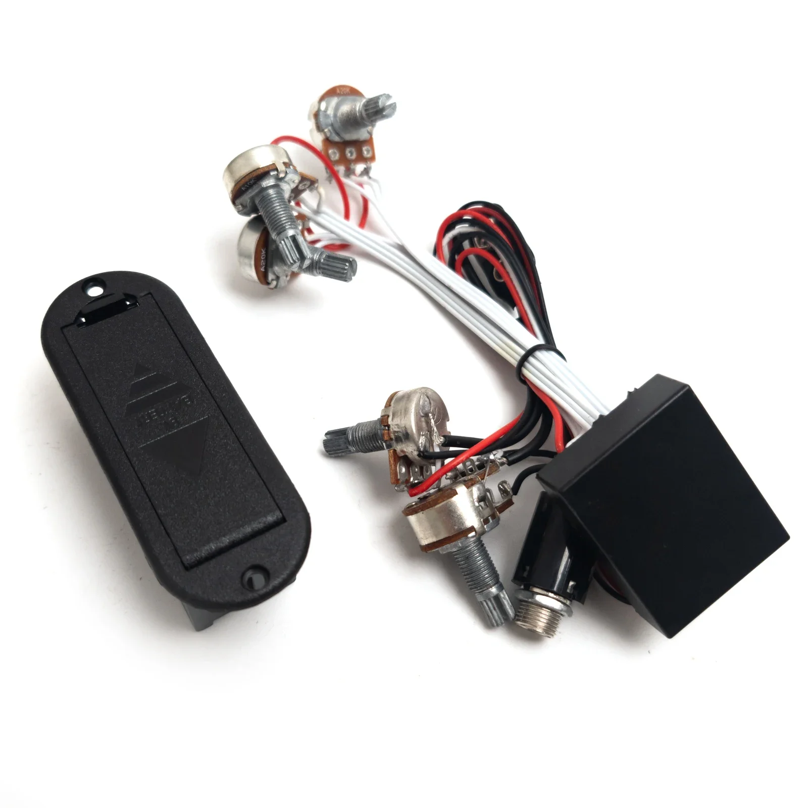 2-Band Active Bass Guitar EQ Preamp Circuit with Pickup - Bass Guitar Electronics Kit with Wiring Harness And Potentiometers
