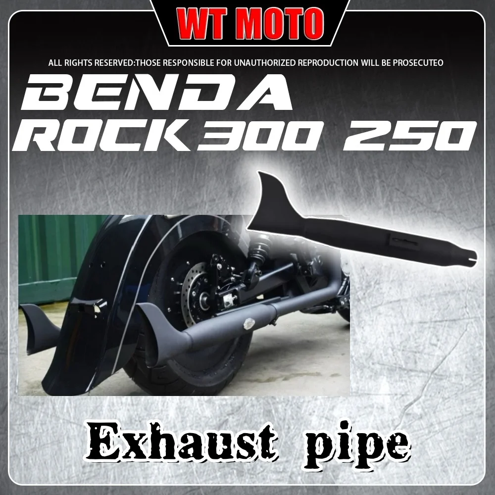 

For BENDA ROCK 250 300 fishtail exhaust pipe two out of two full section deep and thick with silencer accessories