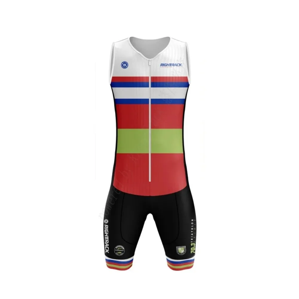 

2024 Triathlon Suit Men's Sleeveless Short Distance Skinsuit Cycling Tights Running Clothing ITU Tri Suit Quick Dry Lycra Sets