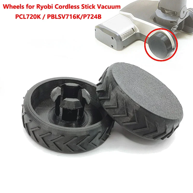 

2Pcs Replacement Wheels For Ryobi Cordless Stick Vacuum (PCL720K / PBLSV716K)