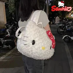 Sanrio Hello Kitty pluszowe torby na ramię Kawaii Y2k damskie miękka torebka duża pojemność torba dziewczęca tornister szkolny prezenty