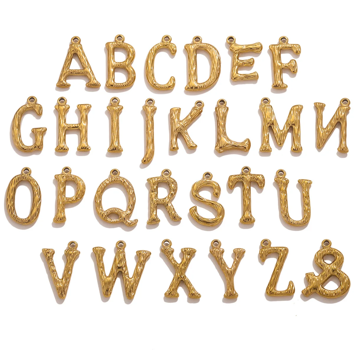 20pcs/ Bag  Personalized Jewelry Minimalist Alphabet 18K Gold Plated Stainless Steel Initial Charms DIY Jewelry Handmade