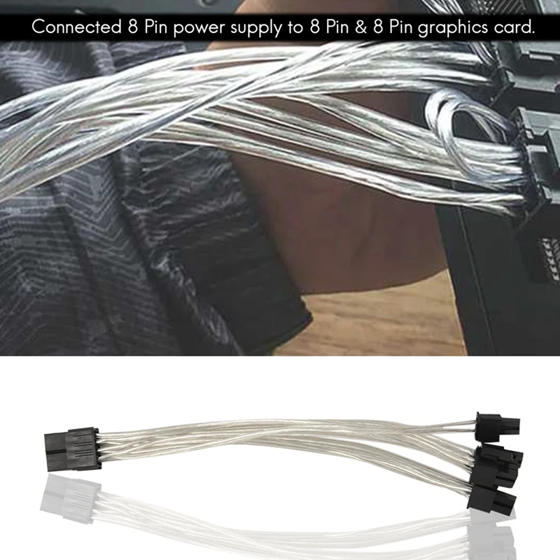 8 Pin To 2 X 8 Pin (6+2) Pcie Adapter Power Splitter Cable Splitter Power Extension Cable PCI Express 9 Inches (6 Pack)