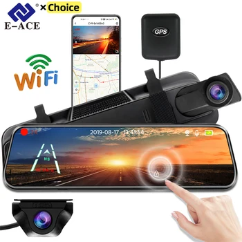 Cámara de salpicadero táctil GPS WIFI 24h visión nocturna 10 pulgadas 2,5 K + 1080P espejo retrovisor Sony cámara trasera coche DVR caja negra 70mai Dashcam