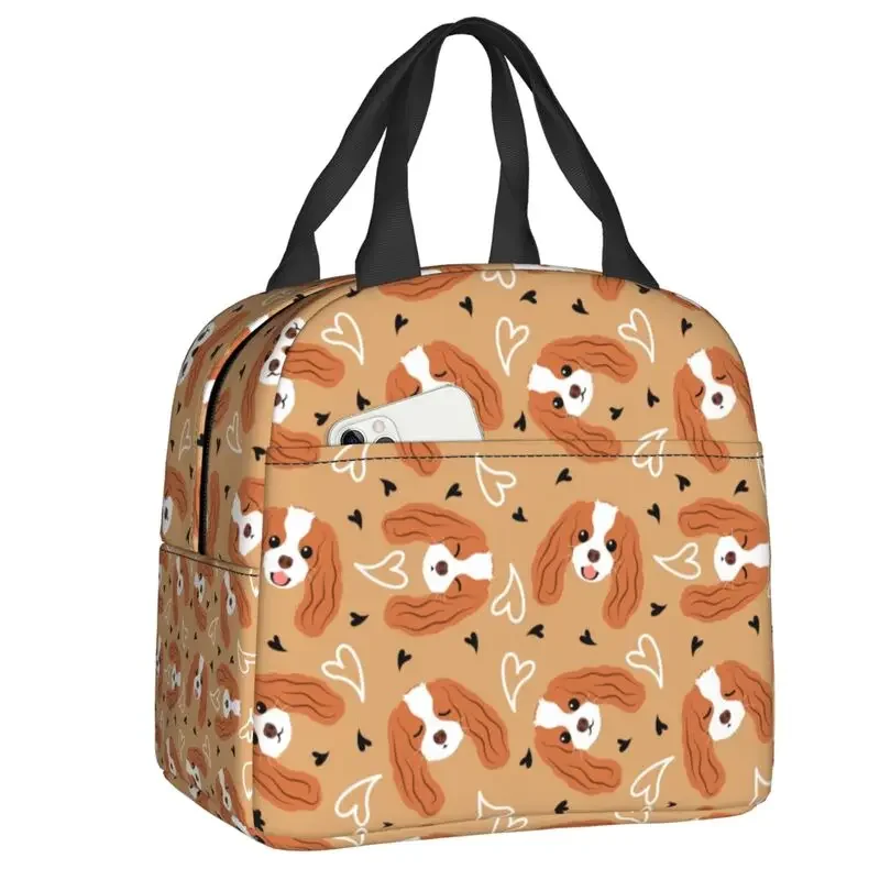 

Cavalier King Charles Spaniel Insulated Lunch Bag for Women Leakproof Cute Dog Thermal Cooler Bento Box Office Work School