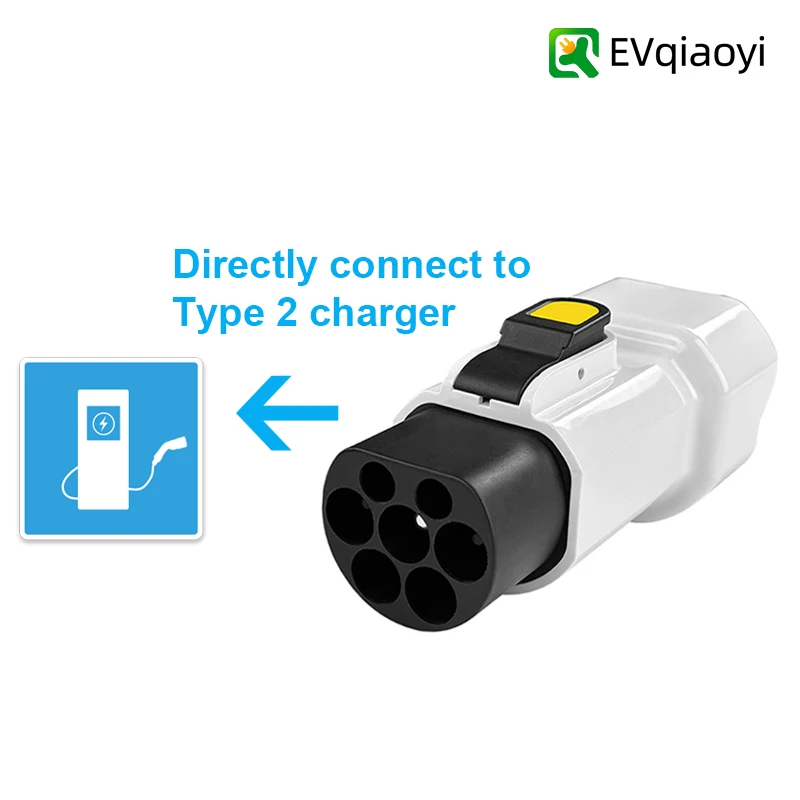 EVqiaoyi Type2 ชาร์จ Pile ถึง 220V EV อะแดปเตอร์ Type2 ปลั๊กในครัวเรือน SOCKET Converter สําหรับ Type2 สถานีชาร์จ