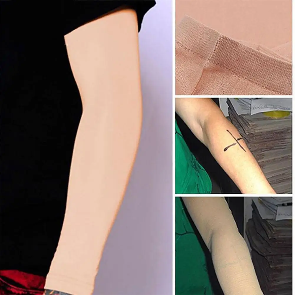 1/2/4pc Forearm Tattoo Cover Up Compression Sleeves Skin Color Concealer Cycling Sports Sun Protection Elastic Long Sleeves