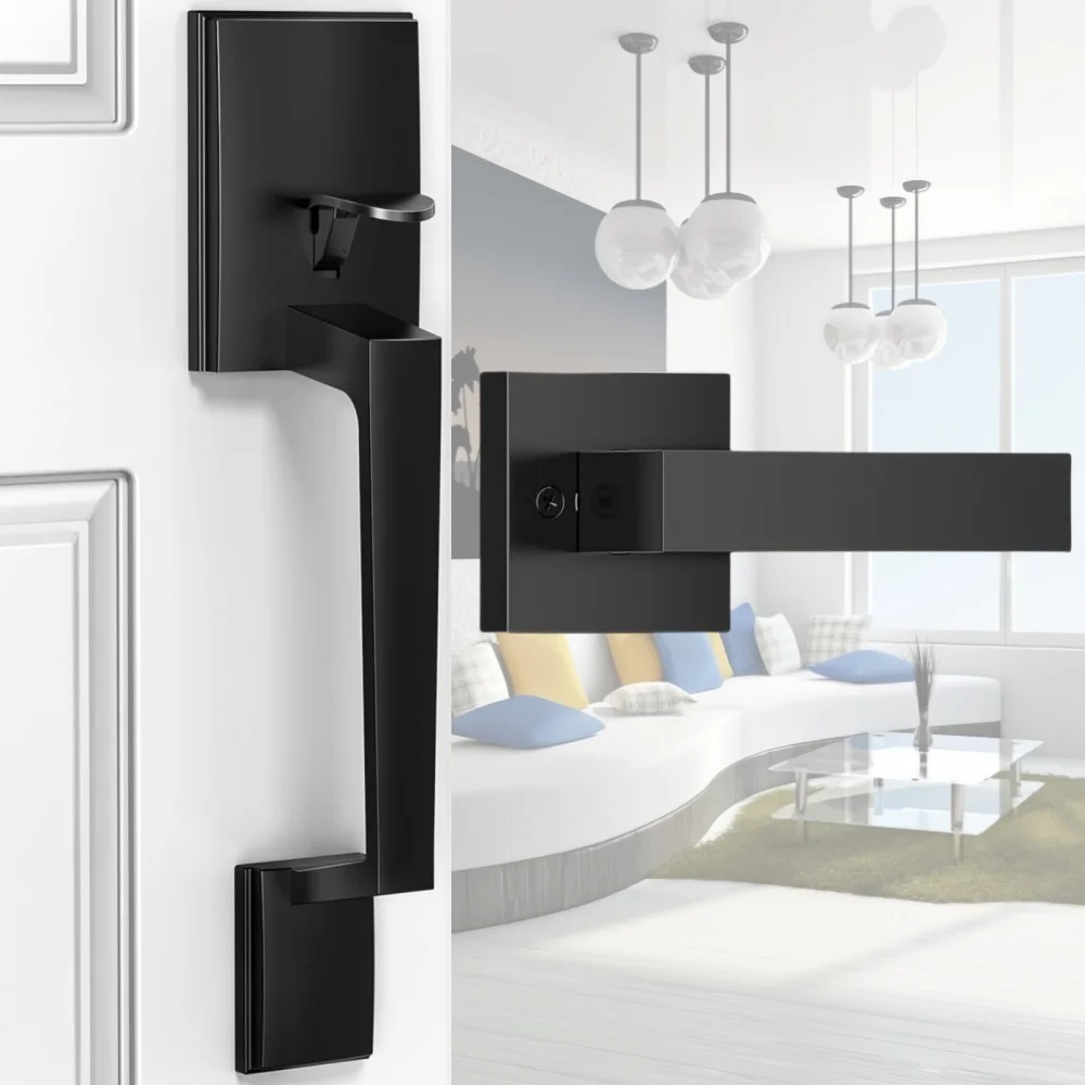 

Modem Exterior DoorHandle withPassage Lever, Front Entry Door HandleNo Lock, Reversiblefor Left & Right doorknob