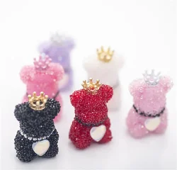 ST25 3D Cartoon Straight Hole Sugar Bear Beads Mobile Phone Chain Pen Beads Jewelry Accessories Harajuku Animal Beads Wholesale