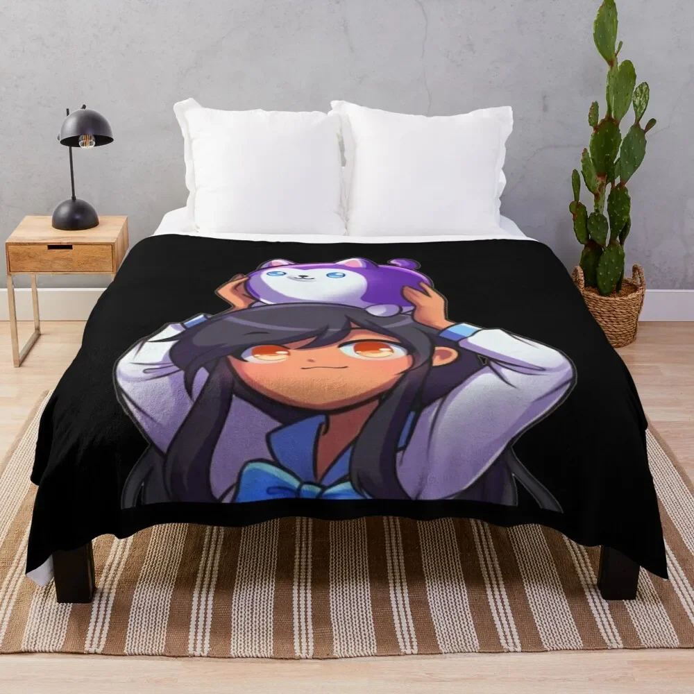 

cute aphmau cat Throw Blanket