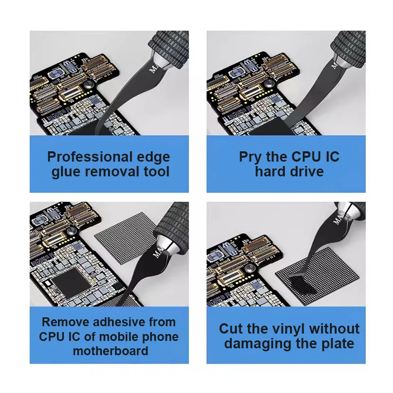 Maant hand polierte Klinge Set Handy Motherboard Kleber entfernungs werkzeug Hauptplatine Chip ic Rand Kleber Reinigungs werkzeug
