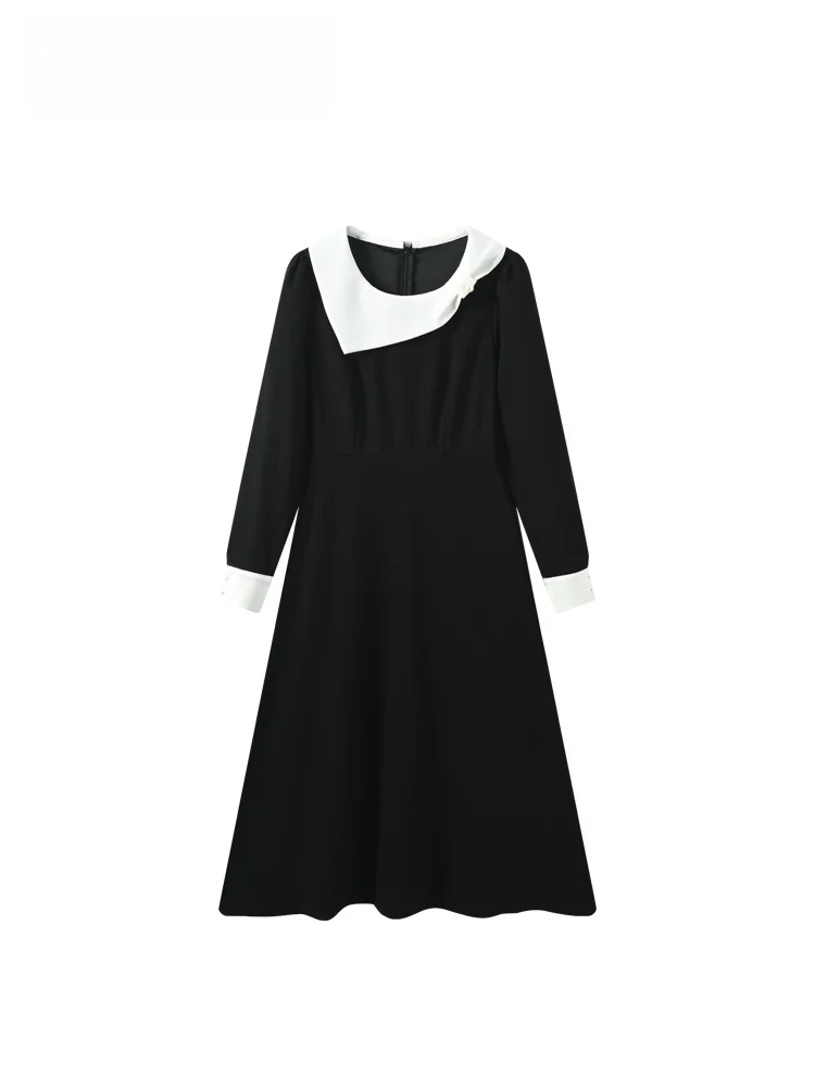 

Ele plus Size Long Sve round Ne Dr Women's Faionable Slimming Versatile Midi Dr for plus Size Ladies