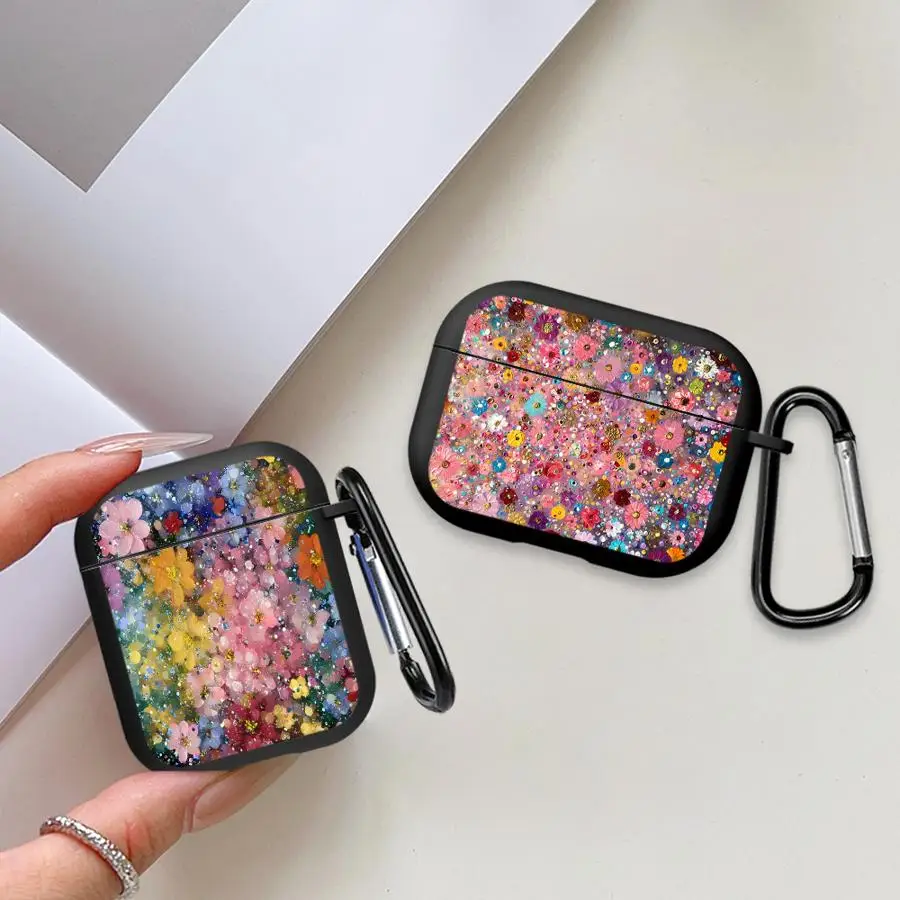 Earphone Cases Cover Case For Airpods Pro 3 4 1 Pro2 2 Pro3 Colored Flowers