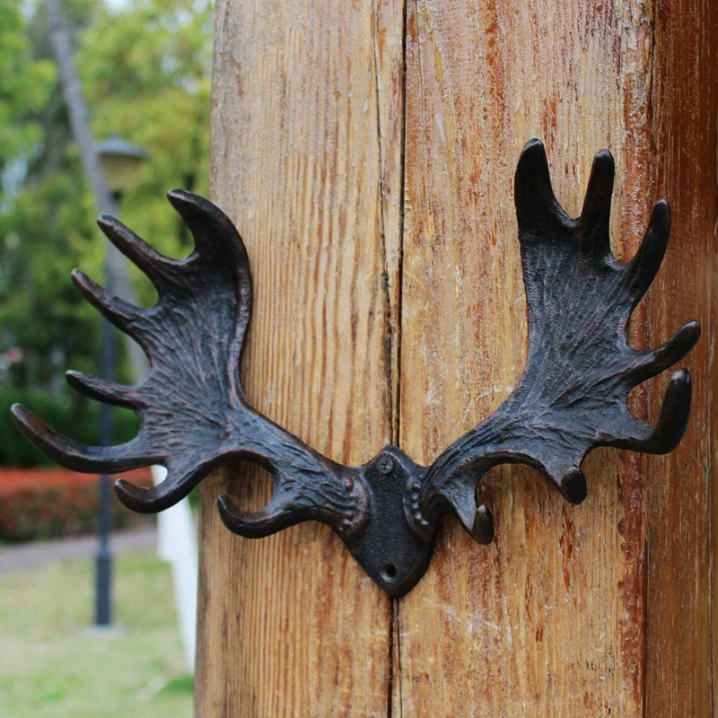 Elk Horn Hook European Style Creative Shop Wall Hangings Coat Rack Row Hook Cast Iron Furniture Decoration
