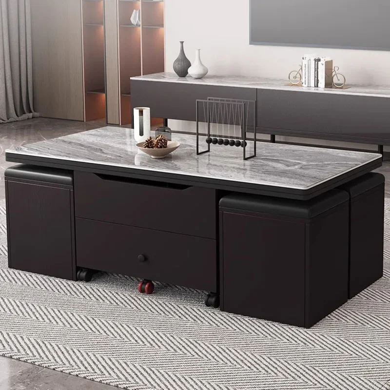 Mesa de centro moderna para el hogar, mueble de color negro, organizador de sofá nórdico, Mesa de centro móvil, Lateral, para Apartamento