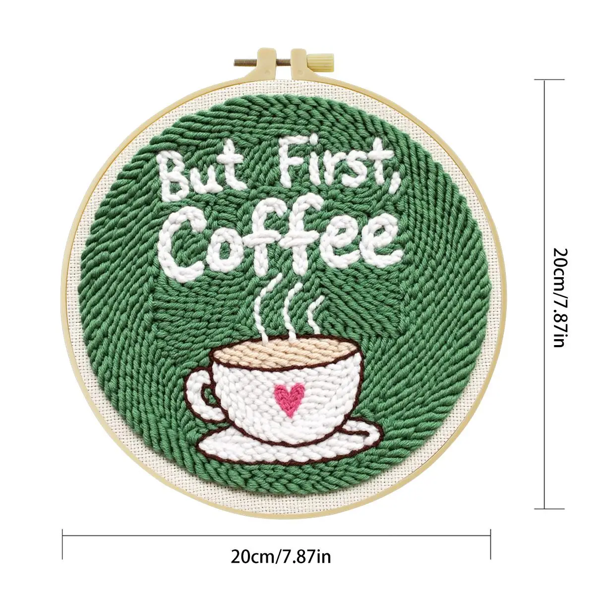 20X20CM/7,87 Zoll Kaffee-Stanznadel-Stickerei-Set, Stickerei-Kit, Gestrickte Stickerei, DIY Handgemachtes Geschenk, Bastel-Malerei – Detail 3
