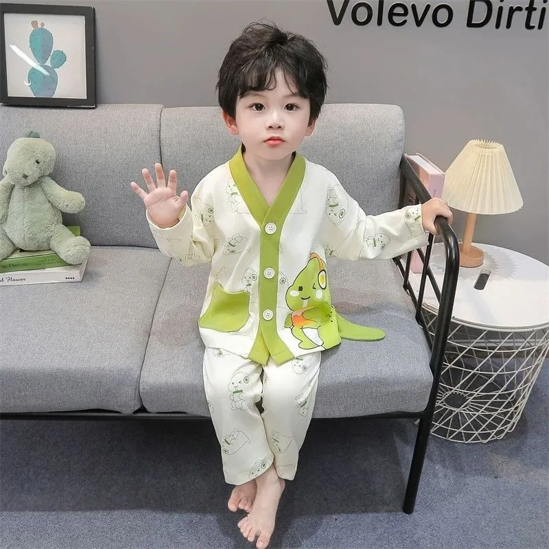 Neue Kinder Wolke Baumwolle Pyjama Set Jungen Mädchen Kleinkind Langarm Cartoon Nachtwäsche für Frühling Herbst Gemütliche Klimaanlage Tragen