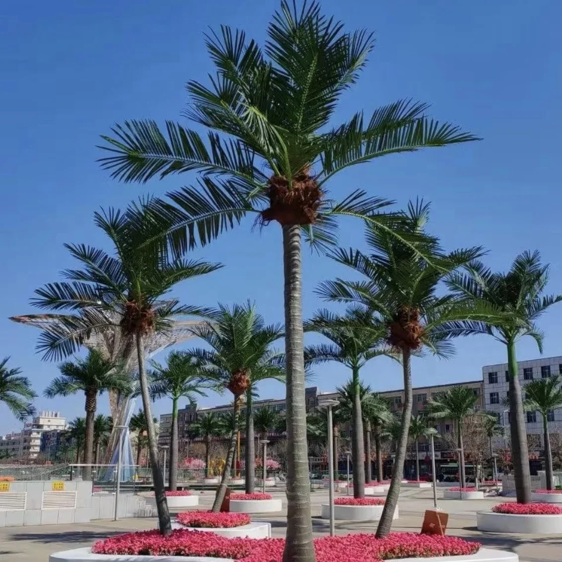 2026 Customized Big Artificial Coconut Tree Plant Wholesale Outdoor Plastic Artificial Palm Tree for Garden Decoration