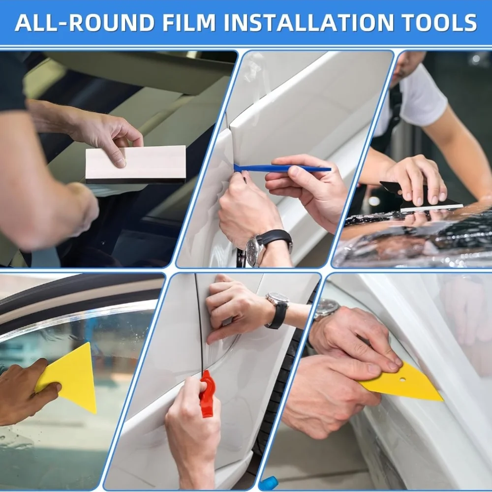 Felt Edge Squeegee Car Wrapping Tool Kits 4 Inch Vinyl Wrap Squeegee Applicator Tool for Car Vinyl Wrap Installation Tool view 3