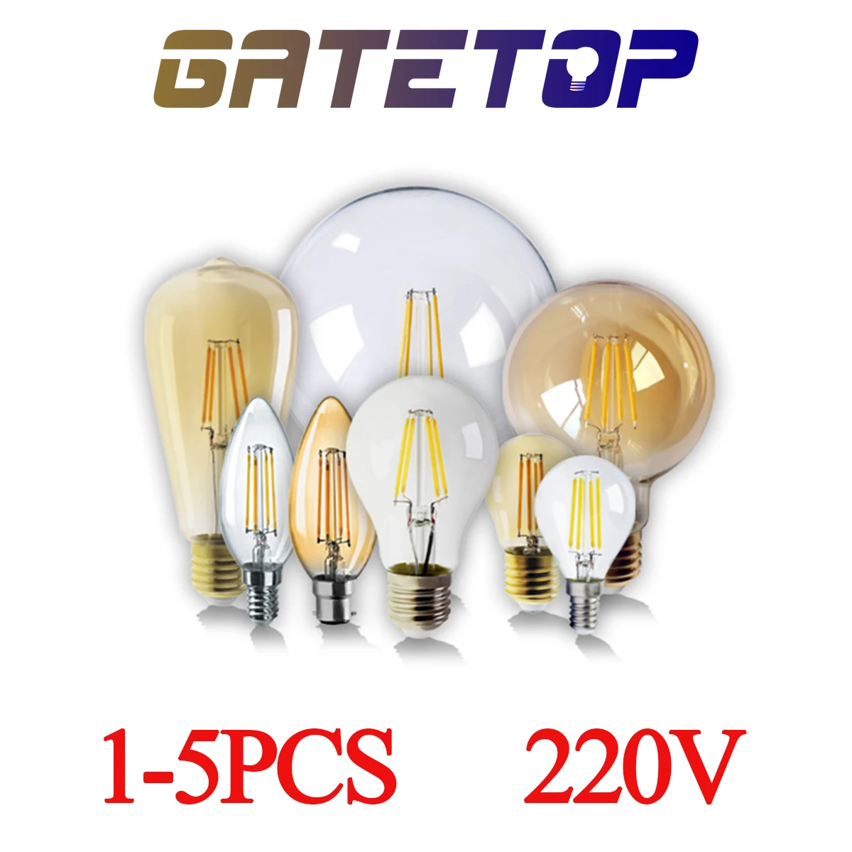 

LED Filament Bulb Retro Edison E27 E14 B22 Lamp AC220V Light Bulb C35 G45 A60 ST64 G80 G95 G125 Glass Bulb Vintage Candle Light