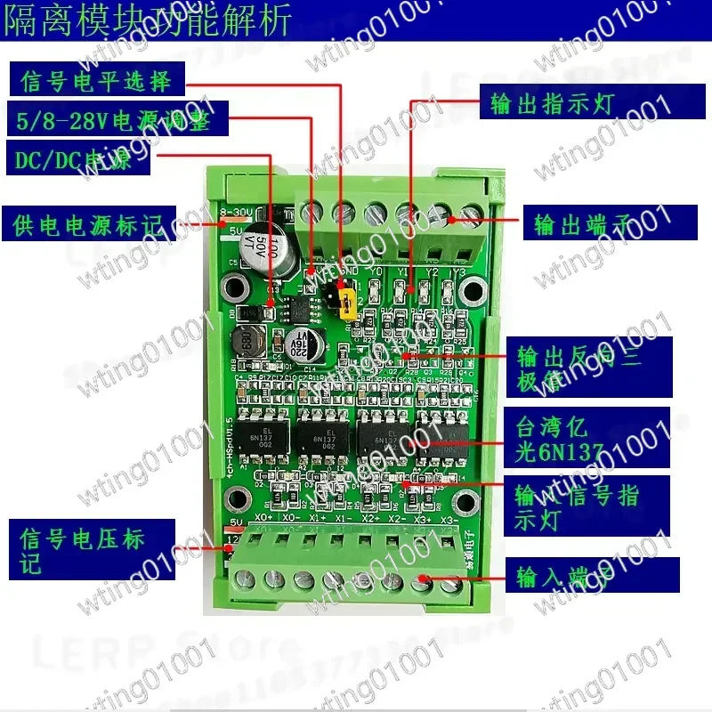 for 6N137 High Speed Optocoupler Isolation Board for Stepper Servo Drive Signal Protection Module