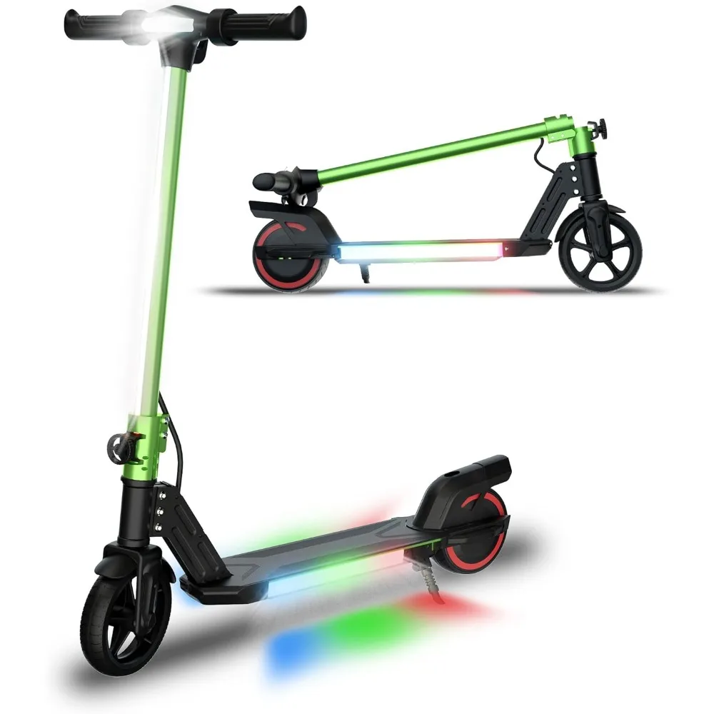 

Children's Foldable Electric Scooter with Bright LED Lights, Illuminated Pedals, LED Display, and Dual Brakes Powered by 150W Mo