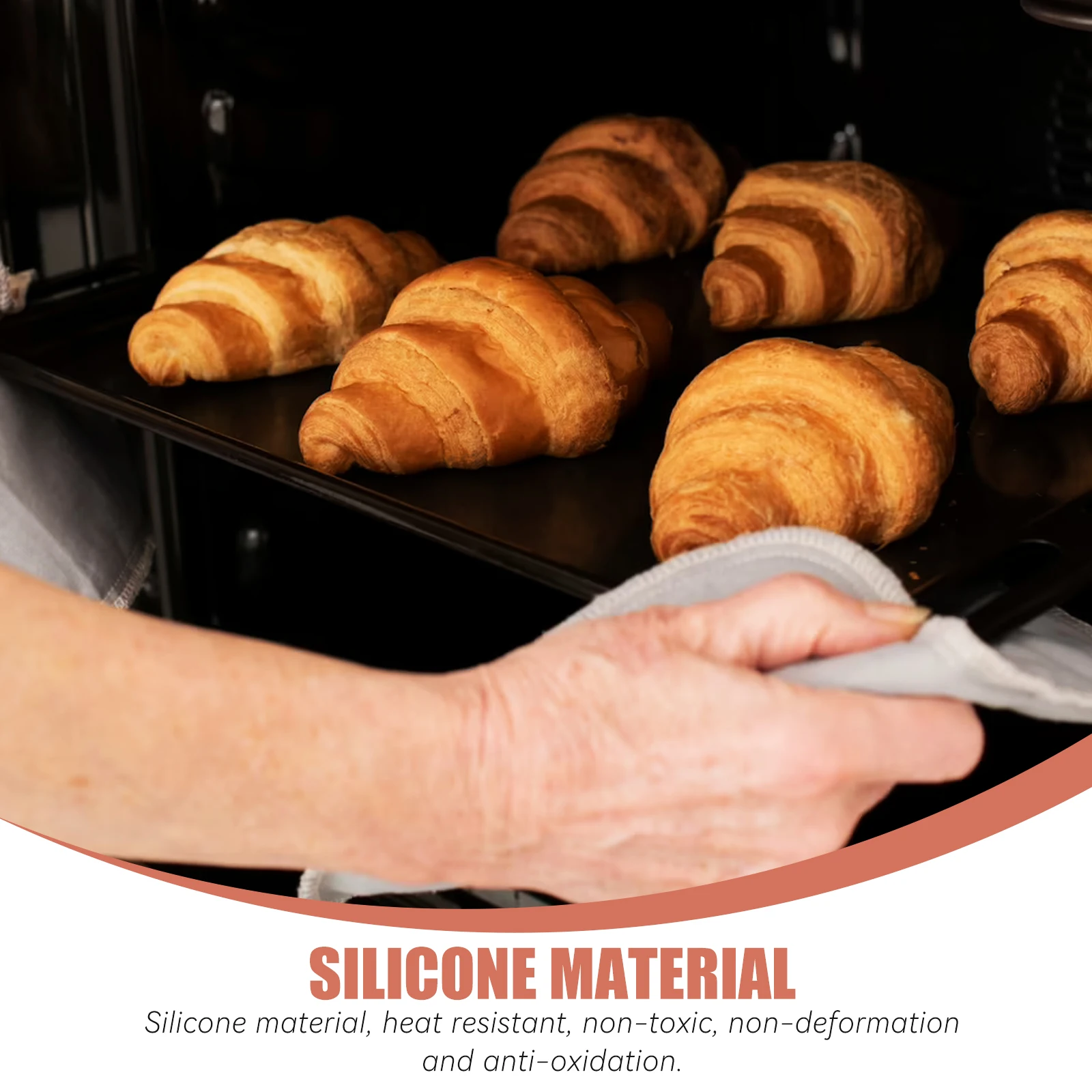 

2pcs Silicone Mitts Heat Resistant Oven Mitts -40 To 250°F Anti-Scald Non-Slip Kitchen Baking Gloves