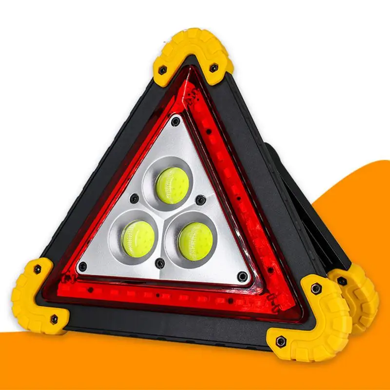 Rechargeable Car Warning Triangles Road Triangles Rechargeable Triangle Lights Portable Bright & Eye-Catching Lightweight Safety