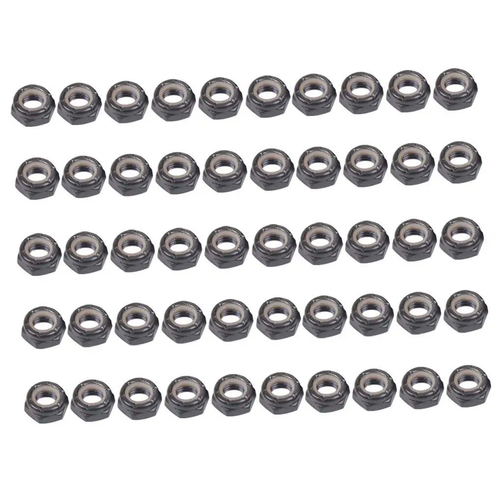 50pc Skateboard Longboard Axles Wheels Replacement Axle Nuts Hardware