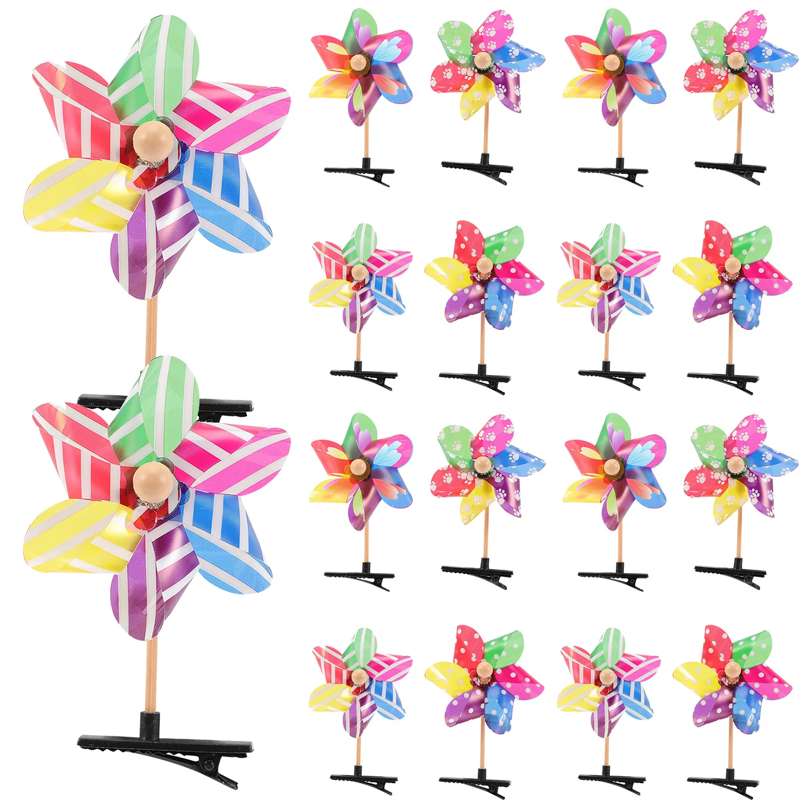 Dziewczęce spinki do włosów typu pinwheel, 24 sztuki, kolorowe spinki z dziobkiem kaczki dla kobiet, słodkie wsuwki, akcesoria do włosów dla dzieci, ozdoby do włosów.