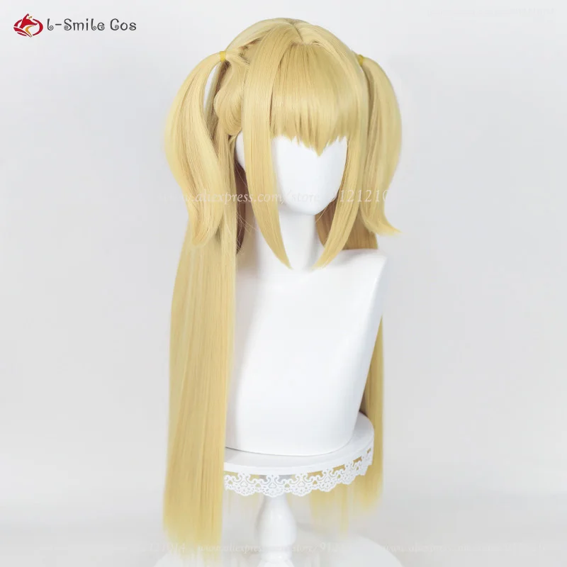 Anime Misa Amane Cosplay Wigs MisaMisa Cosplay 70cm Long Golden Women Wig With Necklace Heat Resistant Synthetic Hair Accessory