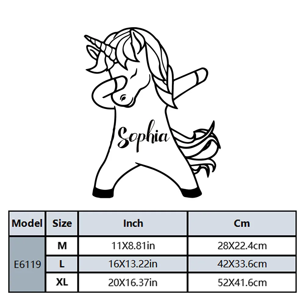 1PC Diy Unicorn Customized Name Sticker Waterproof Vinyl Wallpaper Home Decor The best Christmas gifts Sticker Mural