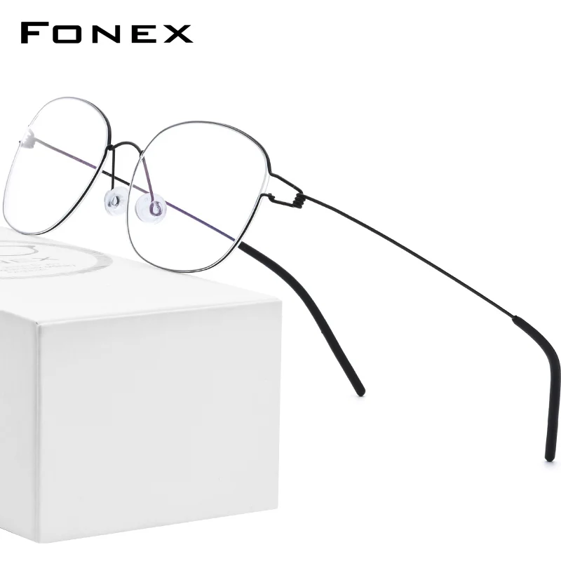 FONEX Titanium Alloy Eyeglasses Frame Men Glasses Korean Denmark Women Frame Screwless Eyewear 98618