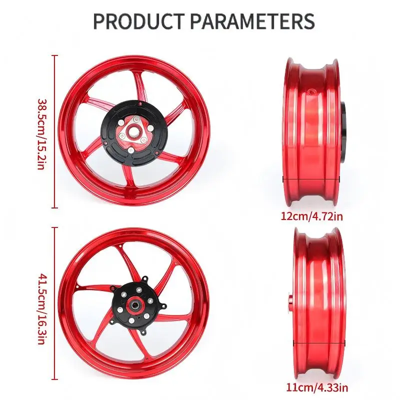 

Exterior Accessories CNC Aluminum Alloy Wheel Rim for Yamaha XMAX300 ATV Motorcycle Front and Rear Wheel Modification
