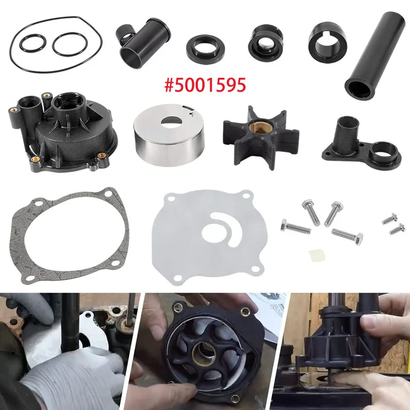 5001595 Outboard Water Pump Kit with Housing Replacement for Johnson Evinrude 75-250 HP Outboards V4 V6 V8 435929 (22 Pcs/Set)