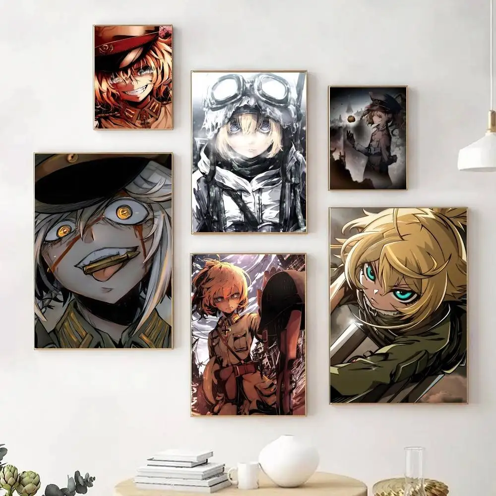 Cartoon Anime Game S-Saga of Tanya the Evil Posters Fancy Wall Sticker for Living Room Bar Decoration Wall Decor