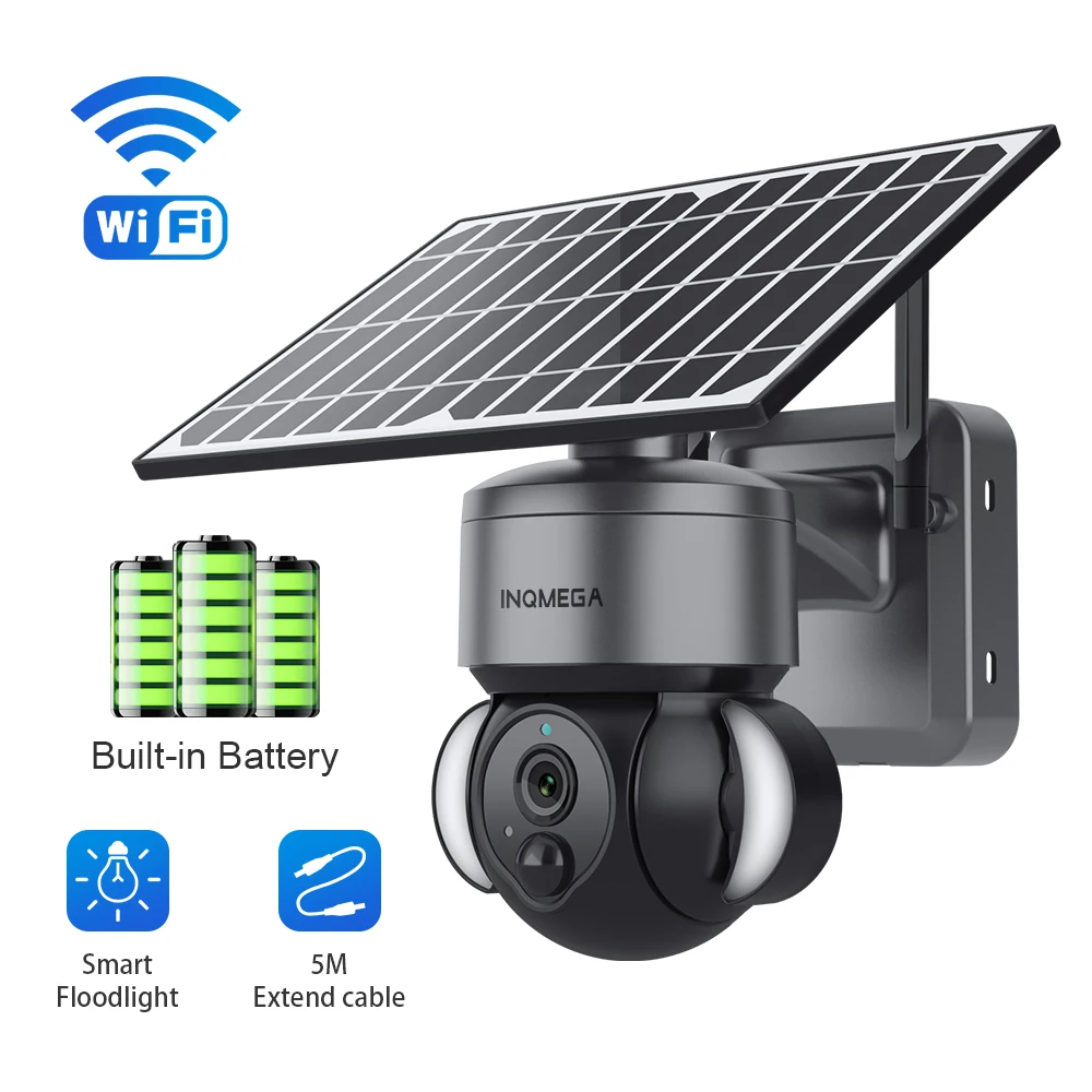 

INQMEGA TUYA Camera Video Surveillance CCTV Supports Alexa with Solar Panel PIR Motion Detection Can Be Installed Separately