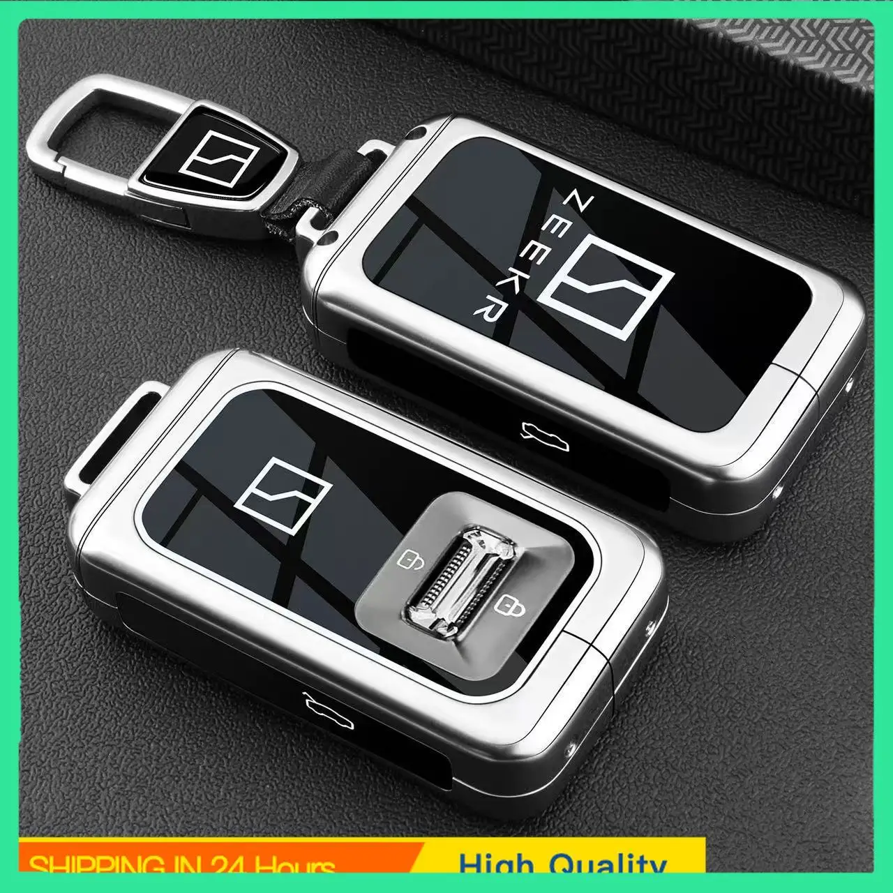Car Zinc Alloy Car Key Fob Case For ZEEKR 9X Max/Ultra /Hyper/Obsidian Black Edition Remote Protection Cover Keychain Bag Shell