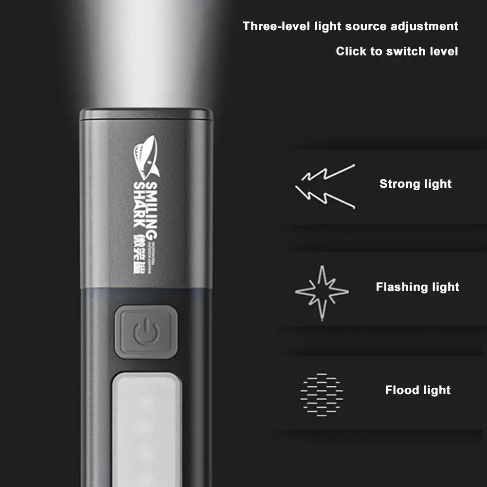Led Torch Light Xpe Super Bright Flashlight With Hook Usb Rechargeable Lamp Camping Light Waterproof Zoomable N7o7